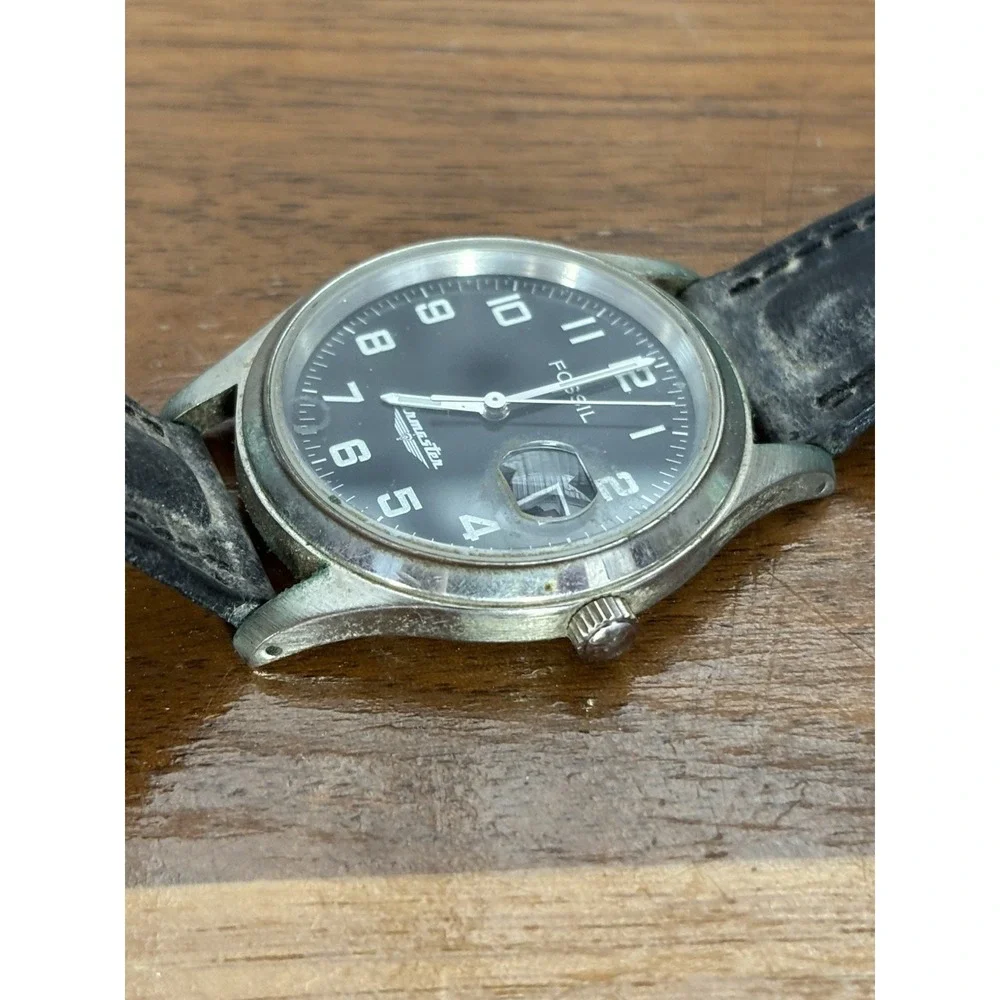 ⭐️Fossil Airmaster Black Dial on Stainless Bracelet Quartz Watch⭐️BI-1434⭐️